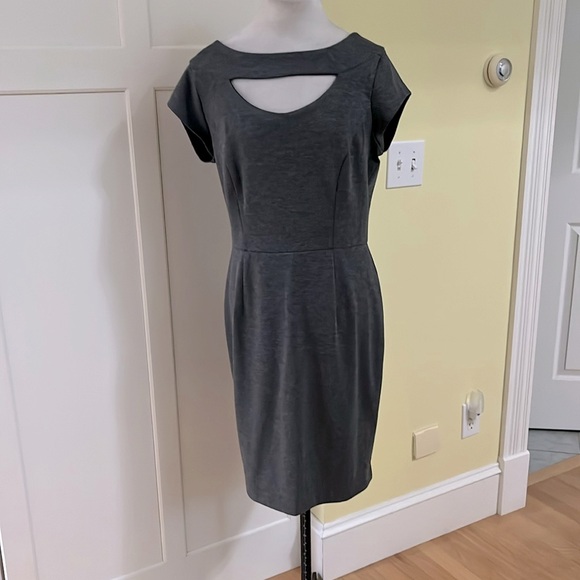 BANANA REPUBLIC Gray Cut Out Sheath Dress NWOT - Picture 3 of 10